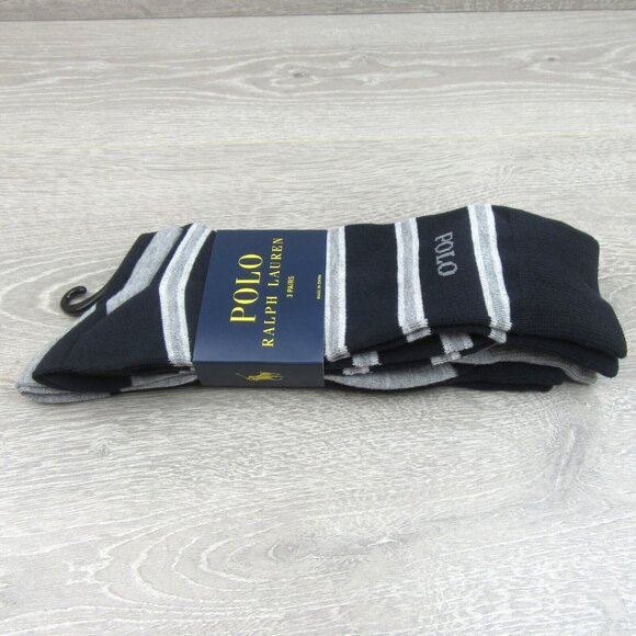 Polo Ralph Lauren Dress Slack Socks Men's Size 6-12.5 (3 PAIRS) Gray Multi NEW - Picture 7 of 10
